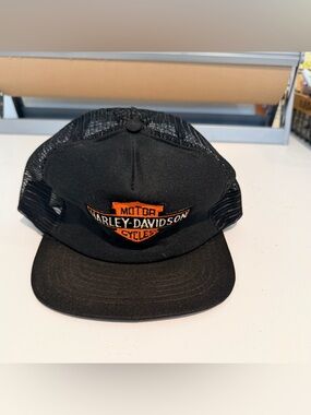 Vintage Harley Davidson Trucker Hat Mesh Snap Back 80s